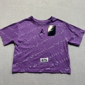 Jordan Essential Kids T-Shirt Girls Sz S Purple Brand New